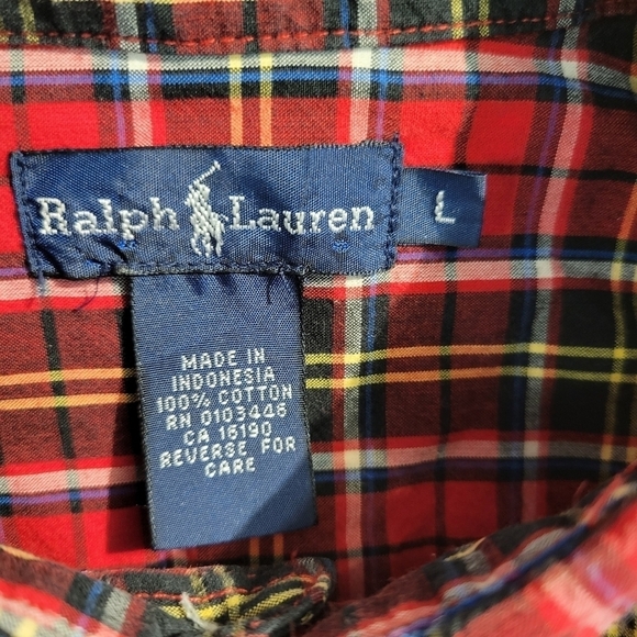 Ralph Lauren Red Boys Plaid Button Down Shirt - Picture 5 of 6